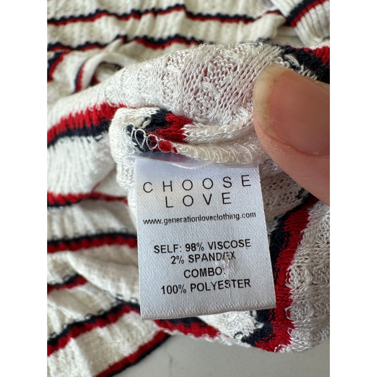 Nwt Generation Love Bleeker Red White Blue Lace Shoulder Top Size Xs — image 3 of 8